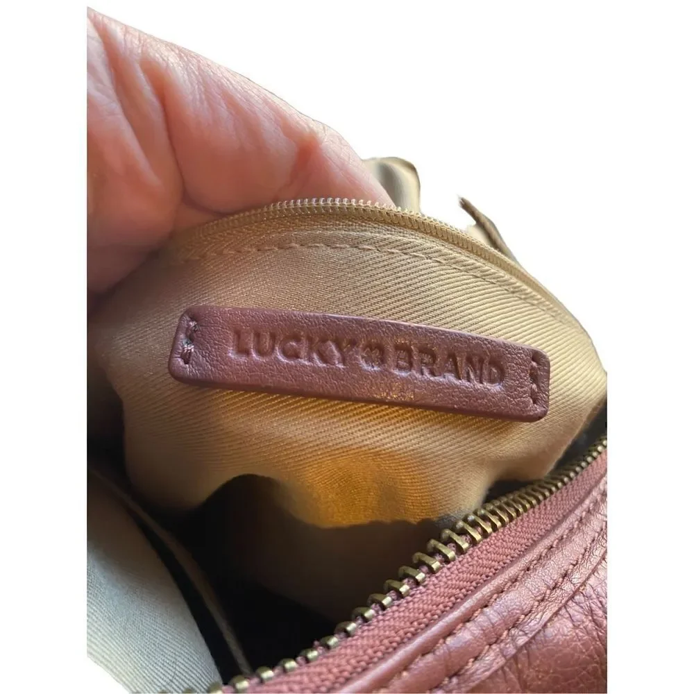 Lucky Brand brown leather over the shoulder  large hobo bag rare